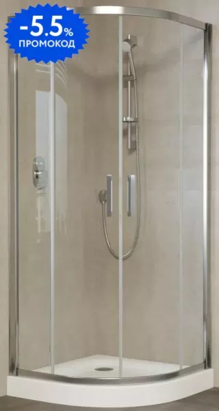 

Душевой угол-ограждение «Vegas Glass» ZS Tur Novo 120/120 прозрачный/глянцевый хром без поддона универсальный