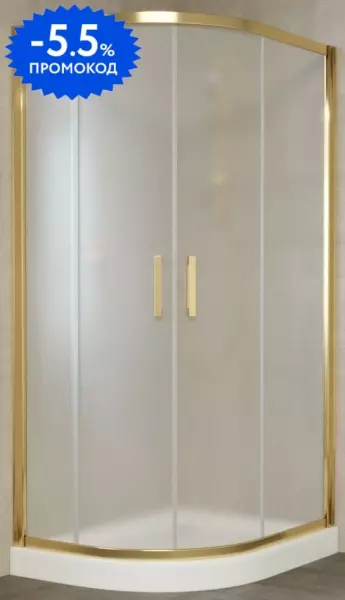 

Душевой угол-ограждение «Vegas Glass» ZS-F Tur Novo 110/90 сатин/глянцевое золото без поддона универсальный