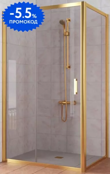 

Душевой угол-ограждение «Vegas Glass» ZP+ZPV Tur Novo 110/80 бронза/глянцевое золото без поддона универсальный