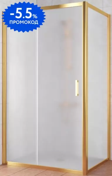 

Душевой угол-ограждение «Vegas Glass» ZP+ZPV Tur Novo 120/80 сатин/глянцевое золото без поддона универсальный