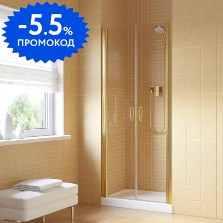 

Душевая дверь «Vegas Glass» E2P Lux 100/199,5 прозрачная/глянцевое золото универсальная