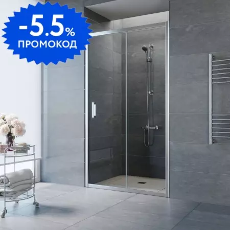 

Душевая дверь «Vegas Glass» ZP Tur Novo 100/200 прозрачная/глянцевый хром универсальная