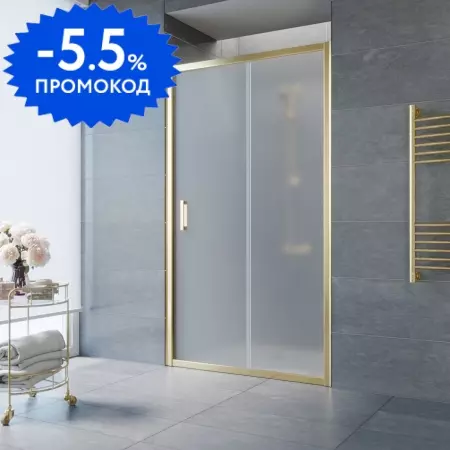 

Душевая дверь «Vegas Glass» ZP Tur Novo 120/200 сатин/глянцевое золото универсальная