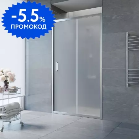 

Душевая дверь «Vegas Glass» ZP Tur Novo 155/200 сатин/глянцевый хром универсальная