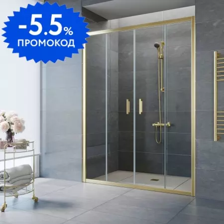 

Душевая дверь «Vegas Glass» Z2P Tur Novo 170/200 прозрачная/глянцевое золото универсальная
