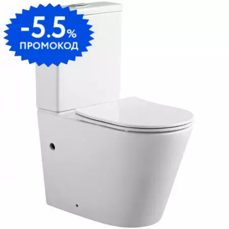 

Унитаз компакт безободковый «Aquatek» Вега AQ2904-00 белый с сиденьем дюропласт с микролифтом белое