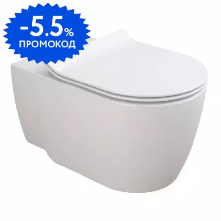 

Подвесной унитаз безободковый «Sanitana» Coral S10202481700000/S80006562600000 белый с сиденьем дюропласт с микролифтом белое
