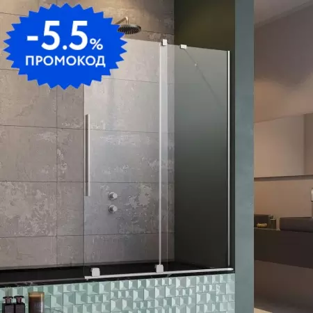 

Шторка на ванну стеклянная «Radaway» Furo PND II 110/150 прозрачная/хром правая