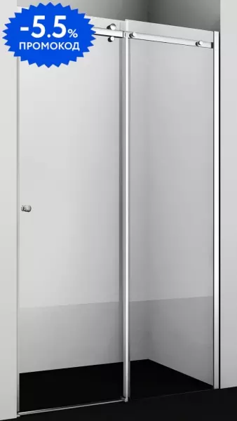 

Душевая дверь «WasserKRAFT» Vils 56R13 110/200 прозрачная/хром без поддона универсальная