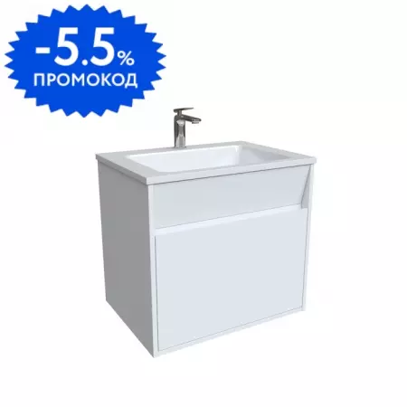 

Тумба с раковиной «Iddis» Esper 60 (Optima Home 63/45) подвесная белая