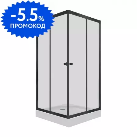 

Душевой угол-ограждение «Triton» Вента-Блэк 100/100 прозрачный/чёрный низкий поддон универсальный