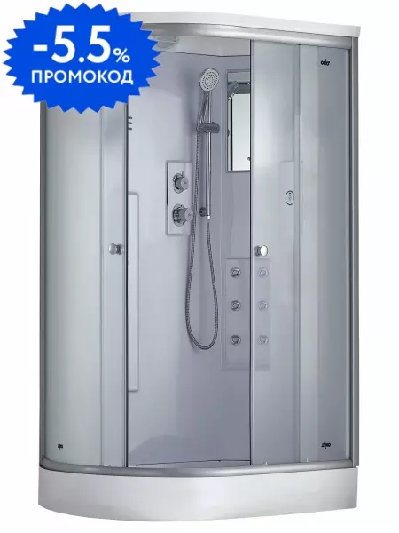 

Душевая кабина «Timo» Standart T-5502 120/85 низкий поддон матовая/хром с гидромассажем правая