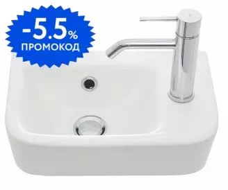 

Раковина «AQUAme» AQM5006R 37/24 фарфоровая белая правая