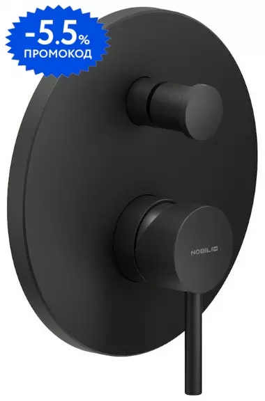 

Внешняя часть смесителя «Nobili» Live LV00100/EBM чёрная матовая