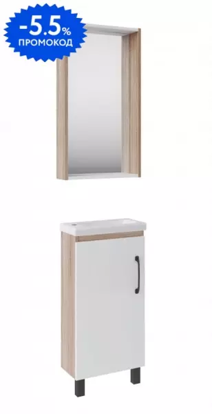 

Мебель для ванной «ASB-Woodline» Адель 40 белая/дуб сонома