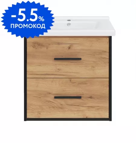

Тумба с раковиной «ASB-Woodline» Монца 60 (Миранда 60) подвесная дуб золотой