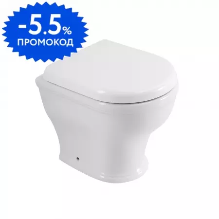 

Приставной унитаз безободковый «Cezares» Giubileo CZR-265-CBR/CZR-6045-SC белый с сиденьем дюропласт с микролифтом белое