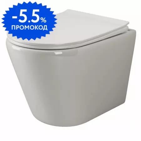 

Подвесной унитаз безободковый «Ceramica Nova» Highlight Rimless CN1804 белый с сиденьем дюропласт с микролифтом белое