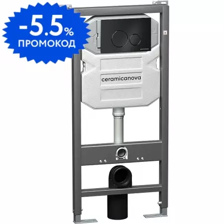 

Инсталляция для унитаза с кнопкой «Ceramica Nova» Envision/кнопка Round черная матовая