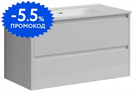 

Тумба с раковиной «Sancos» Libra 90 (Element 91/46) подвесная белая глянцевая