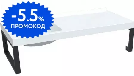 

Раковина над стиральной машиной «Marka One» Wash 110/50 Polytitan белая левая