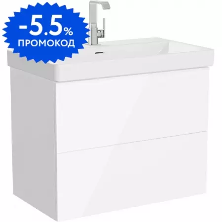 

Тумба с раковиной «Vitra» Metropol Pure 80 подвесная белая глянцевая