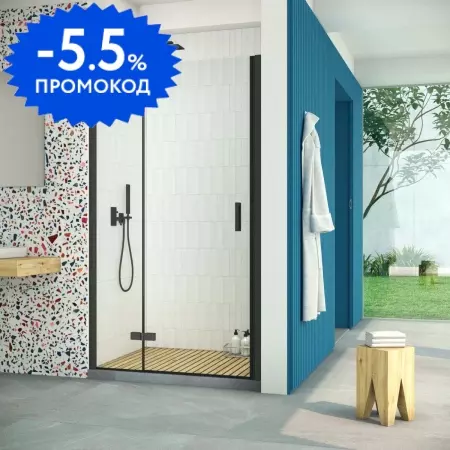 

Душевая дверь «Vegas Glass» AFP Retta 120/199,5 прозрачная/чёрная матовая левая