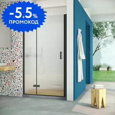 

Душевая дверь «Vegas Glass» AFP Retta 120/199,5 Moru/чёрная матовая левая