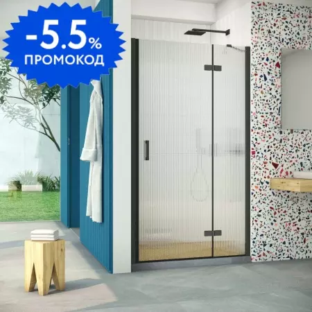 

Душевая дверь «Vegas Glass» AFP Retta 120/199,5 Moru/чёрная матовая правая