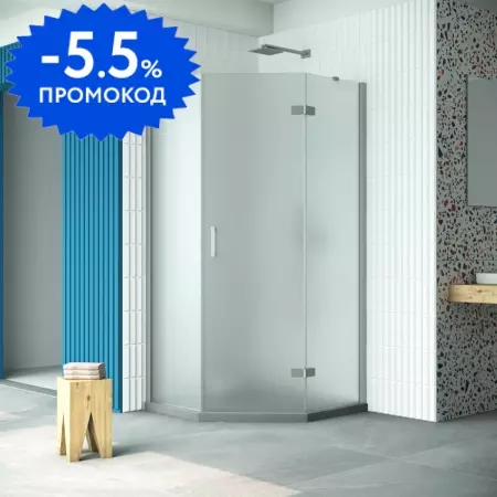 

Душевой угол-ограждение «Vegas Glass» AFA-Pen Retta 90/90 сатин/матовый хром без поддона правый