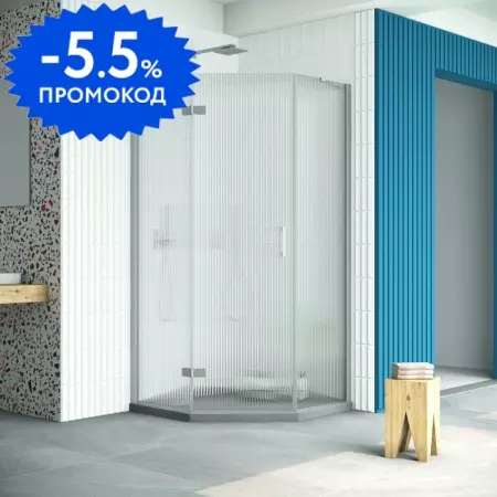 

Душевой угол-ограждение «Vegas Glass» AFA-Pen Retta 90/90 Moru/матовый хром без поддона левый