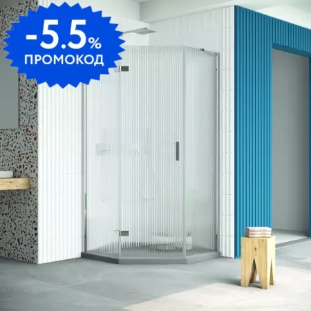 

Душевой угол-ограждение «Vegas Glass» AFA-Pen Retta 90/90 прозрачный/глянцевый хром без поддона левый