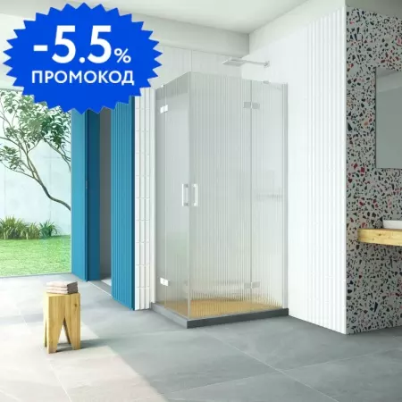 

Душевой угол-ограждение «Vegas Glass» AFA-F Retta 90/80 Moru/белый без поддона правый
