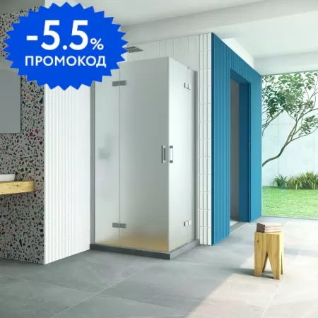 

Душевой угол-ограждение «Vegas Glass» AFA-F Retta 90/80 сатин/матовый хром без поддона левый