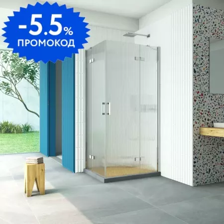 

Душевой угол-ограждение «Vegas Glass» AFA-F Retta 90/80 прозрачный/глянцевый хром без поддона правый