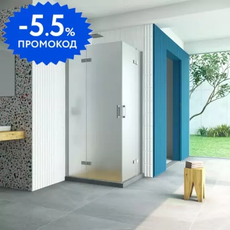 

Душевой угол-ограждение «Vegas Glass» AFA-F Retta 100/80 сатин/матовый хром без поддона левый