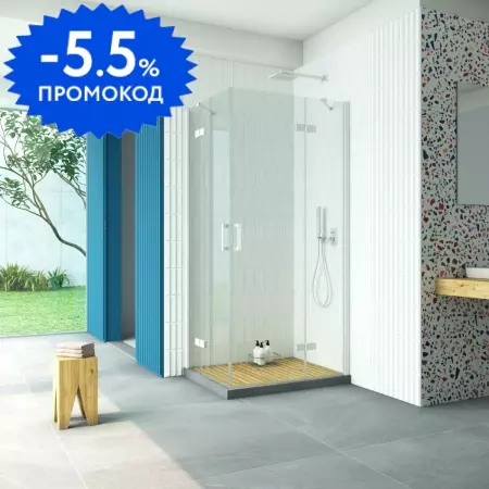 

Душевой угол-ограждение «Vegas Glass» AFA-F Retta 100/90 Crystalvision/белый без поддона правый