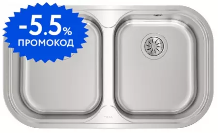 

Мойка для кухни «Teka» Stylo 2B 83/49 нержавеющая сталь нержавеющая сталь