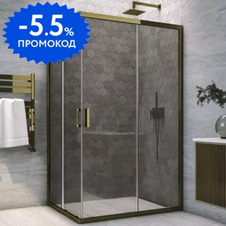 

Душевой угол-ограждение «Vegas Glass» ZA-F Tur Novo 100/90 графит/бронза без поддона универсальный
