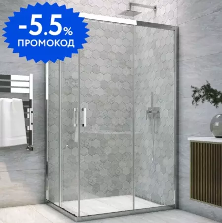 

Душевой угол-ограждение «Vegas Glass» ZA-F Tur Novo 120/110 Crystalvision/глянцевый хром без поддона универсальный