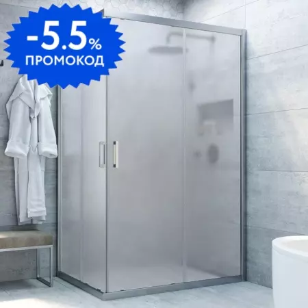 

Душевой угол-ограждение «Vegas Glass» ZA-F Novo h2000 110/90 сатин/матовый хром без поддона универсальный