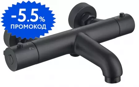 

Смеситель для ванны с душем «Aquatek» AQ1043MB с термостатом чёрный матовый