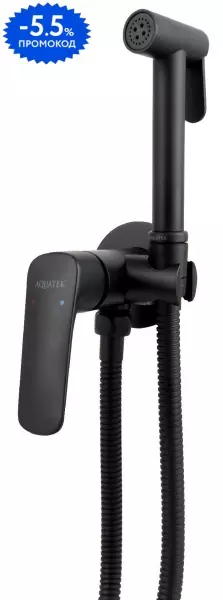 

Смеситель с гигиеническим душем «Aquatek» Вега AQ1019MB чёрный матовый