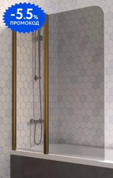 

Шторка на ванну стеклянная «Vegas Glass» E2V Lux ST 115/150 графит/бронза левая