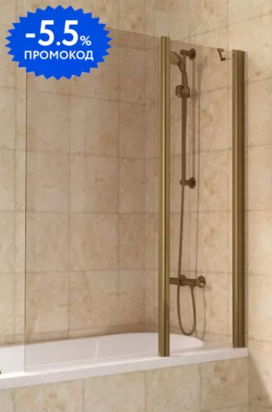 

Шторка на ванну стеклянная «Vegas Glass» E2V Lux ST 115/150 бронза/бронза правая