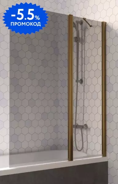 

Шторка на ванну стеклянная «Vegas Glass» E2V Lux ST 125/150 графит/бронза правая