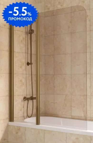 

Шторка на ванну стеклянная «Vegas Glass» E2V Lux ST 125/150 бронза/бронза левая
