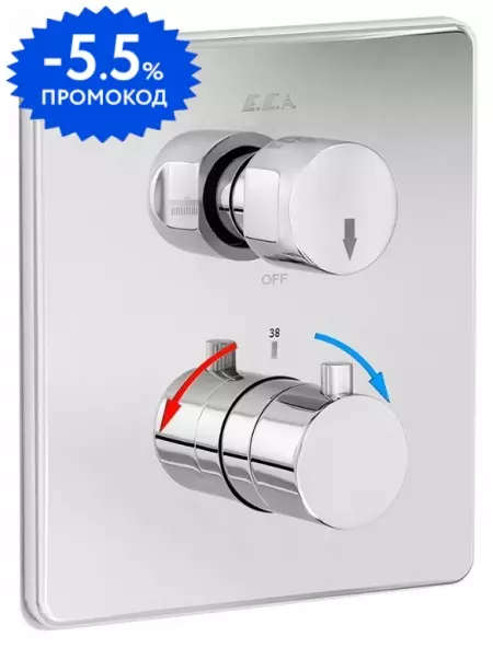 

Внешняя часть смесителя «E.C.A.» 102167215EX-KDE 2 режима хром