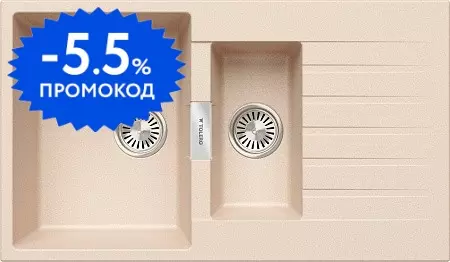 

Мойка для кухни «Tolero» Loft TL-860 86/50 кварц саванна универсальная