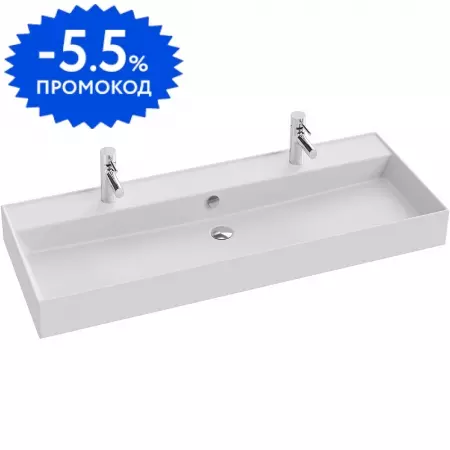 

Раковина двойная «Jacob Delafon» Vivienne 121/46 EXBK112-BCM фарфоровая белая матовая